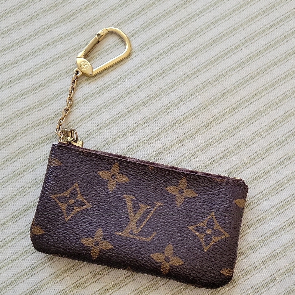 Louis Vuitton Monogram Key Pouch in Brown with Gold Hardware